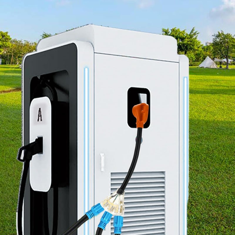 NVKABVY 30 Amp to 110 Adapter RV Cord, 30 Amp to 20 Amp Adapter, NEMA TT-30P Male to 3X 5-15R/5-20R T-Blade Household Outlet Female with Lighted Power Indicator UL Listed (TT-30P to 3X5-15R/5-20R) - Image 3